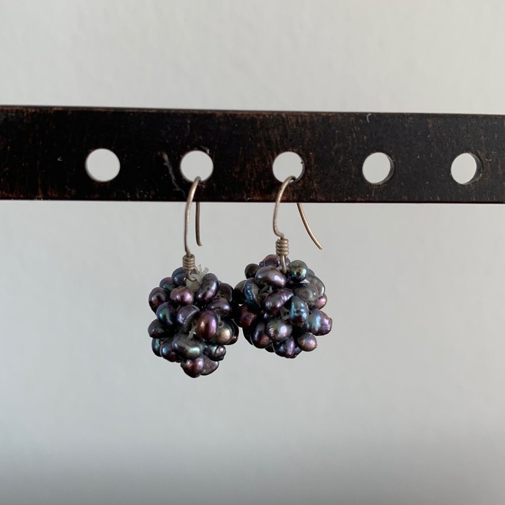 Freshwater Pearl earrings set in Sterling Silver